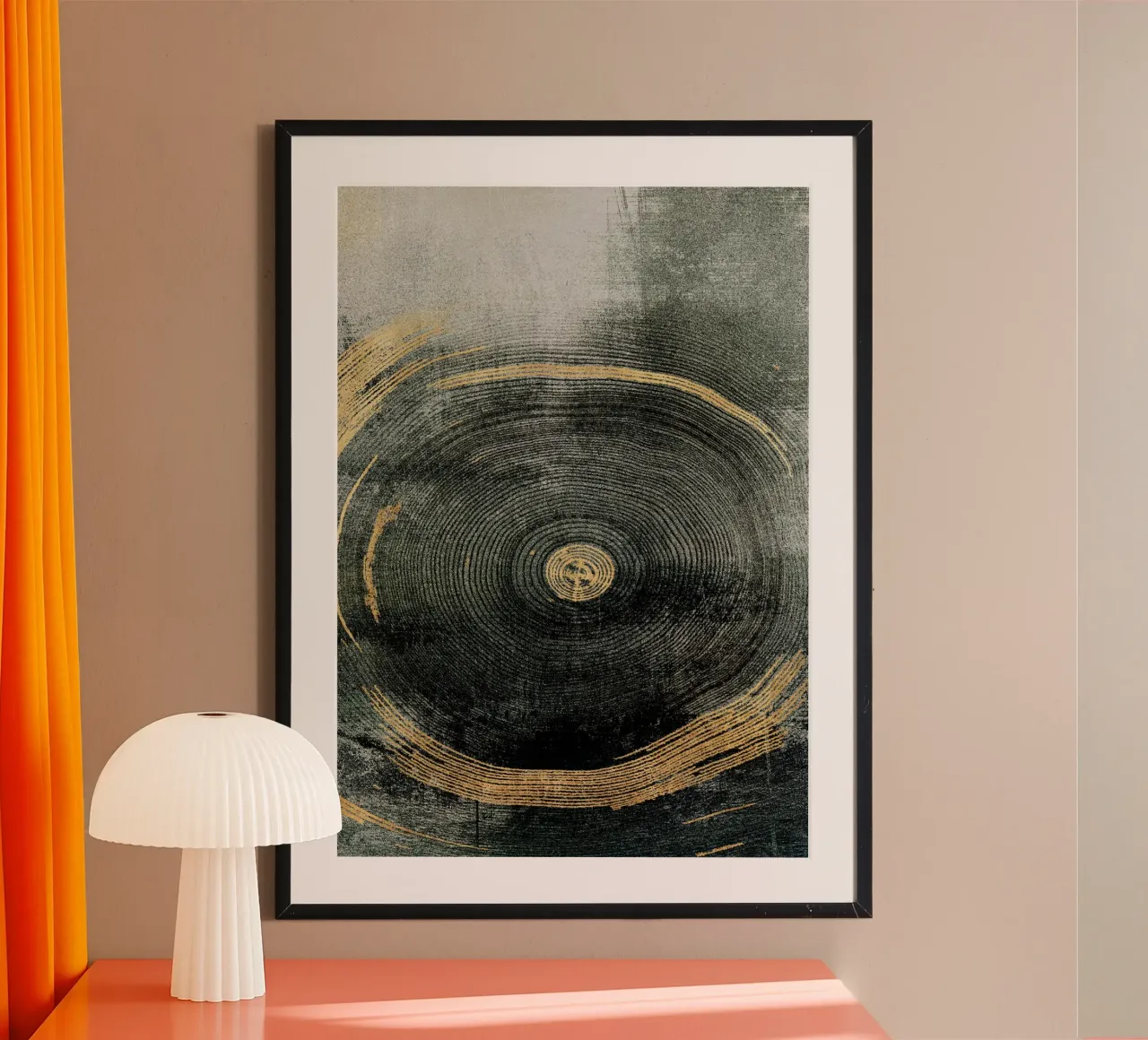 golden circular effect art carta hahnemühle da vintageshop