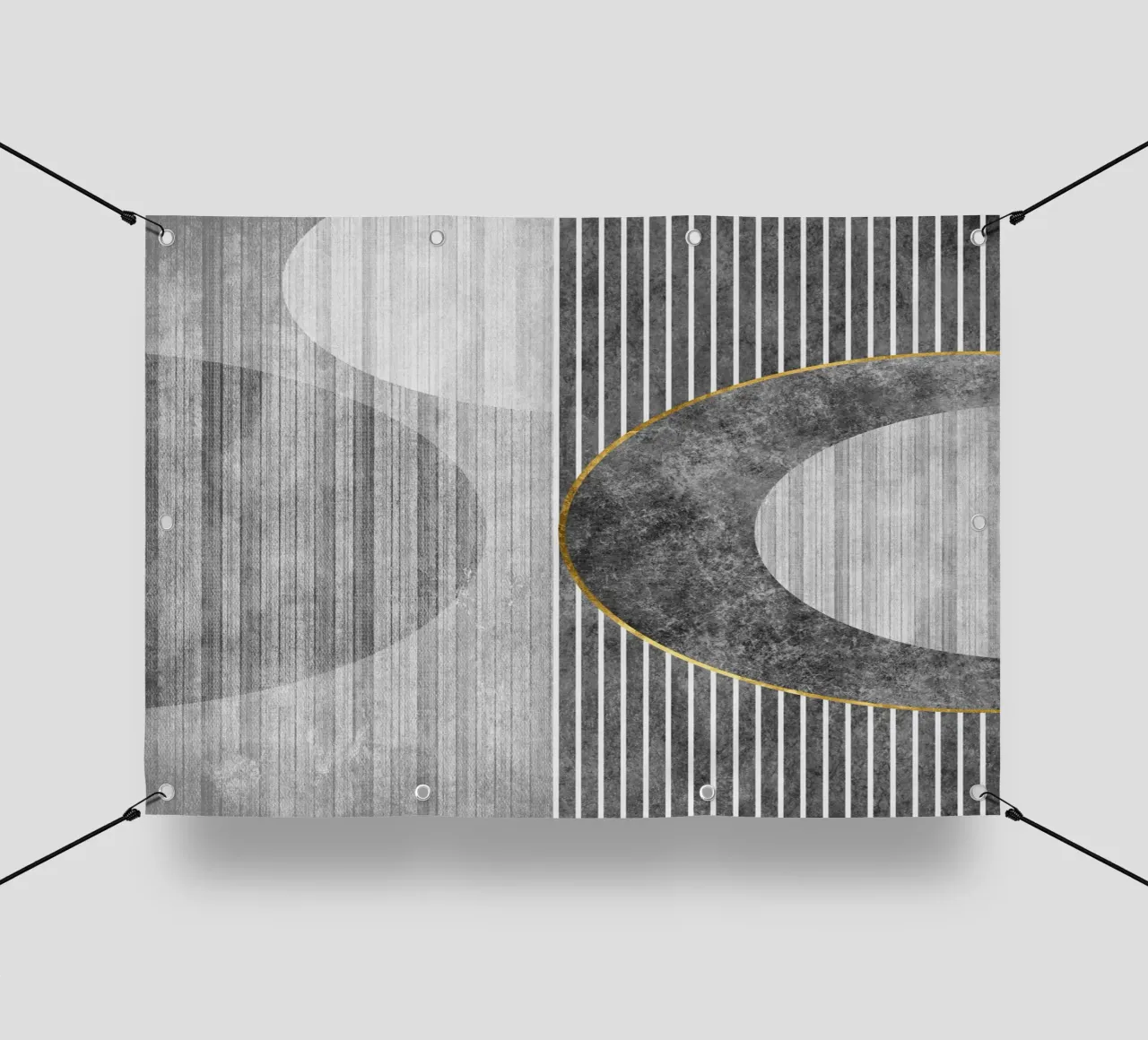 Semicircle and lines telo in pvc da vintageshop