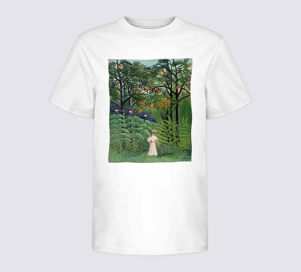 Frau, die in einem exotischen Wald spazieren geht Henri Rousseau Kinder T-Shirt von Art History