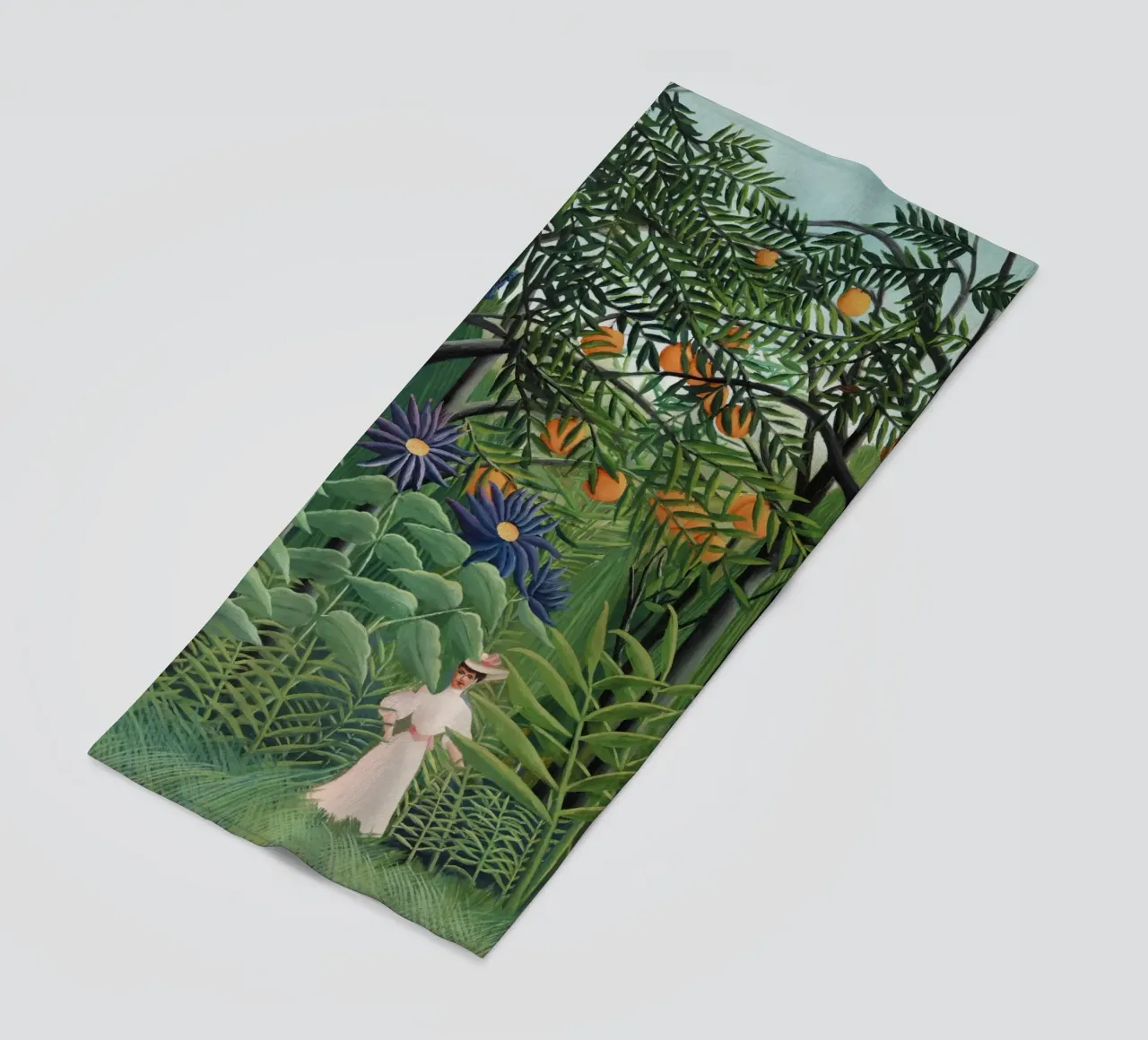 Donna che cammina in una foresta esotica Henri Rousseau telo mare da Art History