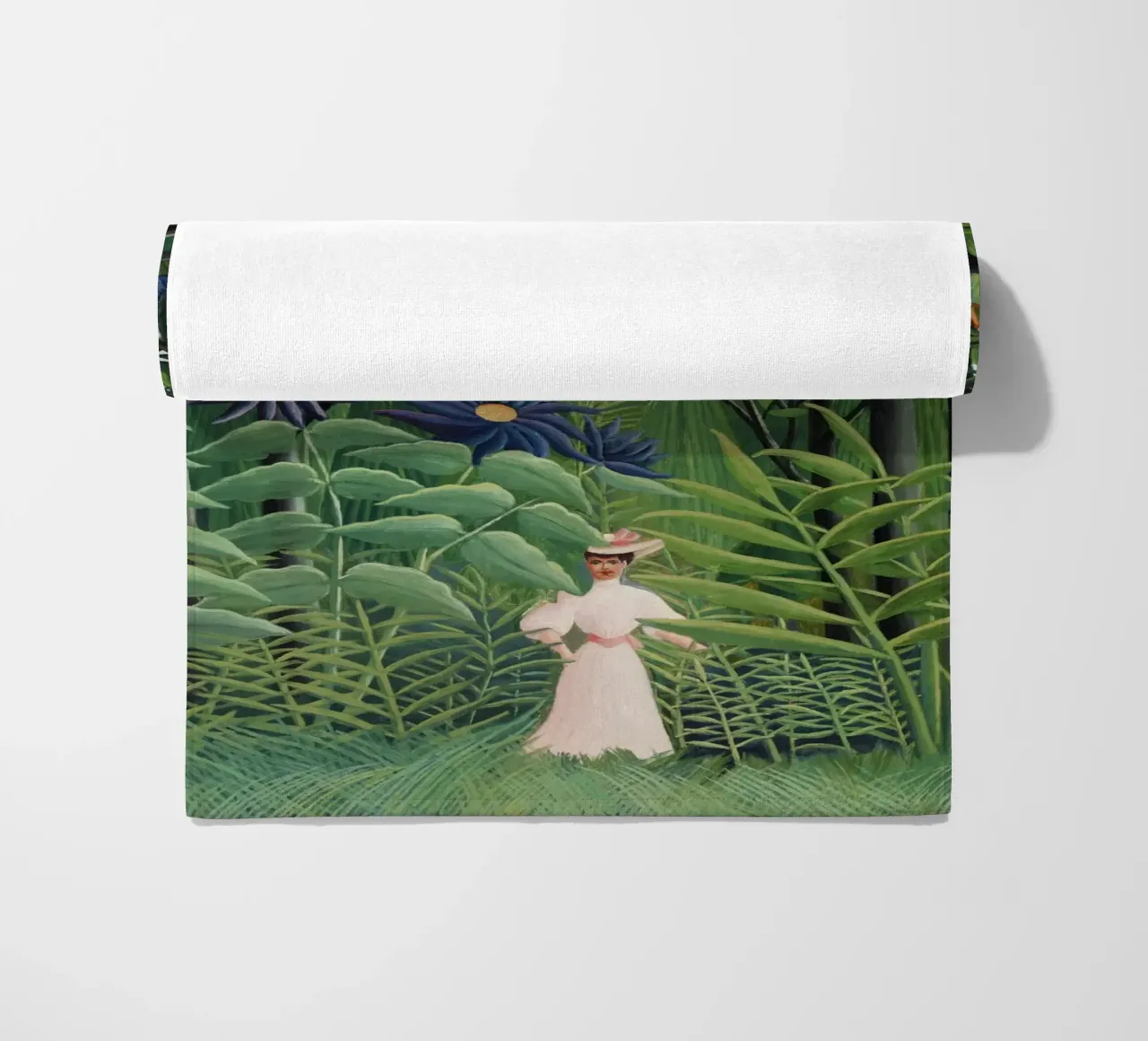 Donna che cammina in una foresta esotica Henri Rousseau telo mare da Art History