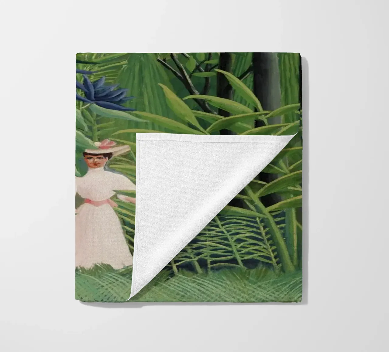 Donna che cammina in una foresta esotica Henri Rousseau telo mare da Art History