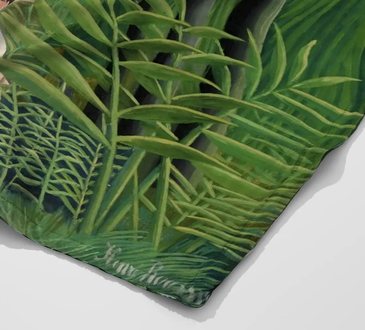Donna che cammina in una foresta esotica Henri Rousseau coperta in pile da Art History
