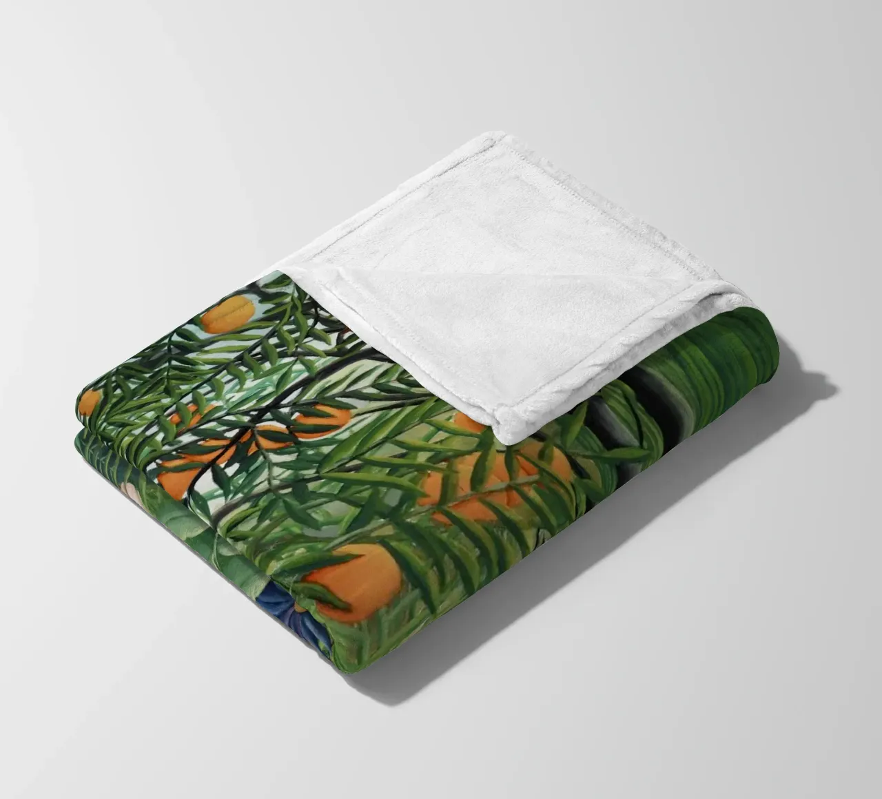 Donna che cammina in una foresta esotica Henri Rousseau coperta in pile da Art History
