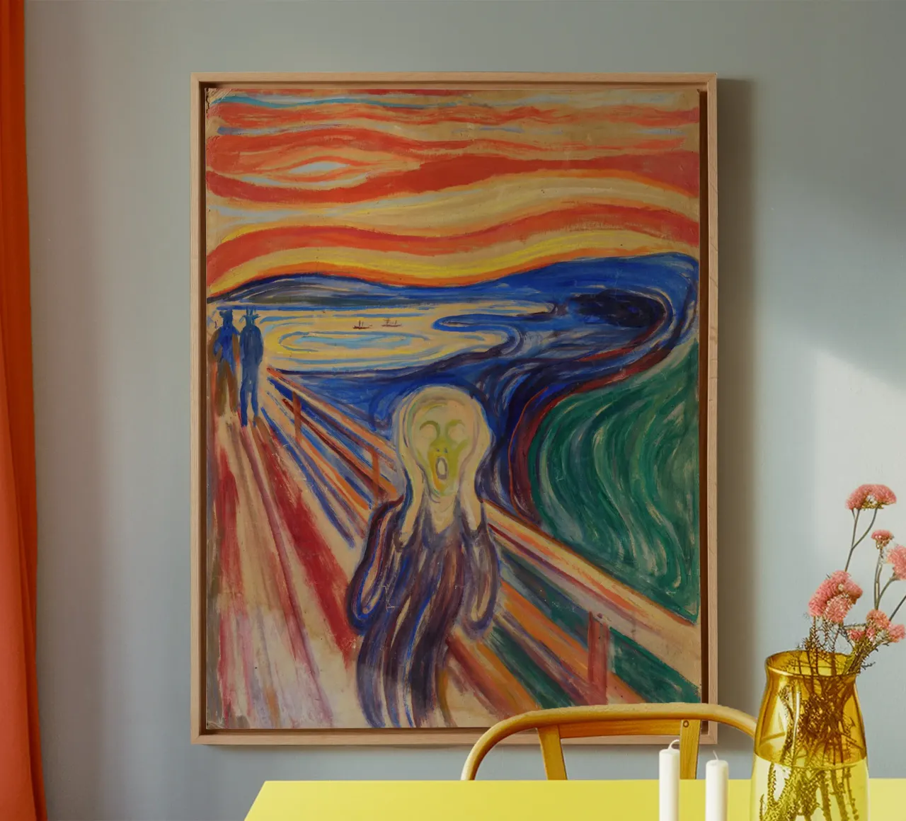 L'urlo di Edvard Munch tela con Cornice a cassetta da Art History