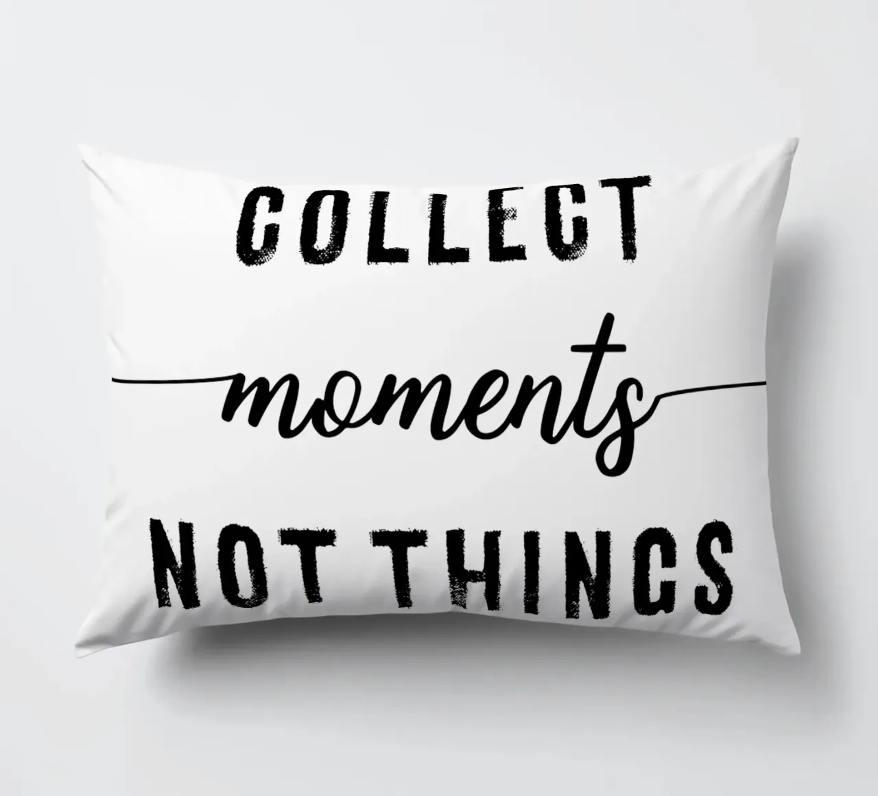 TEXT ART Collect moments not things cuscino da Melanie Viola