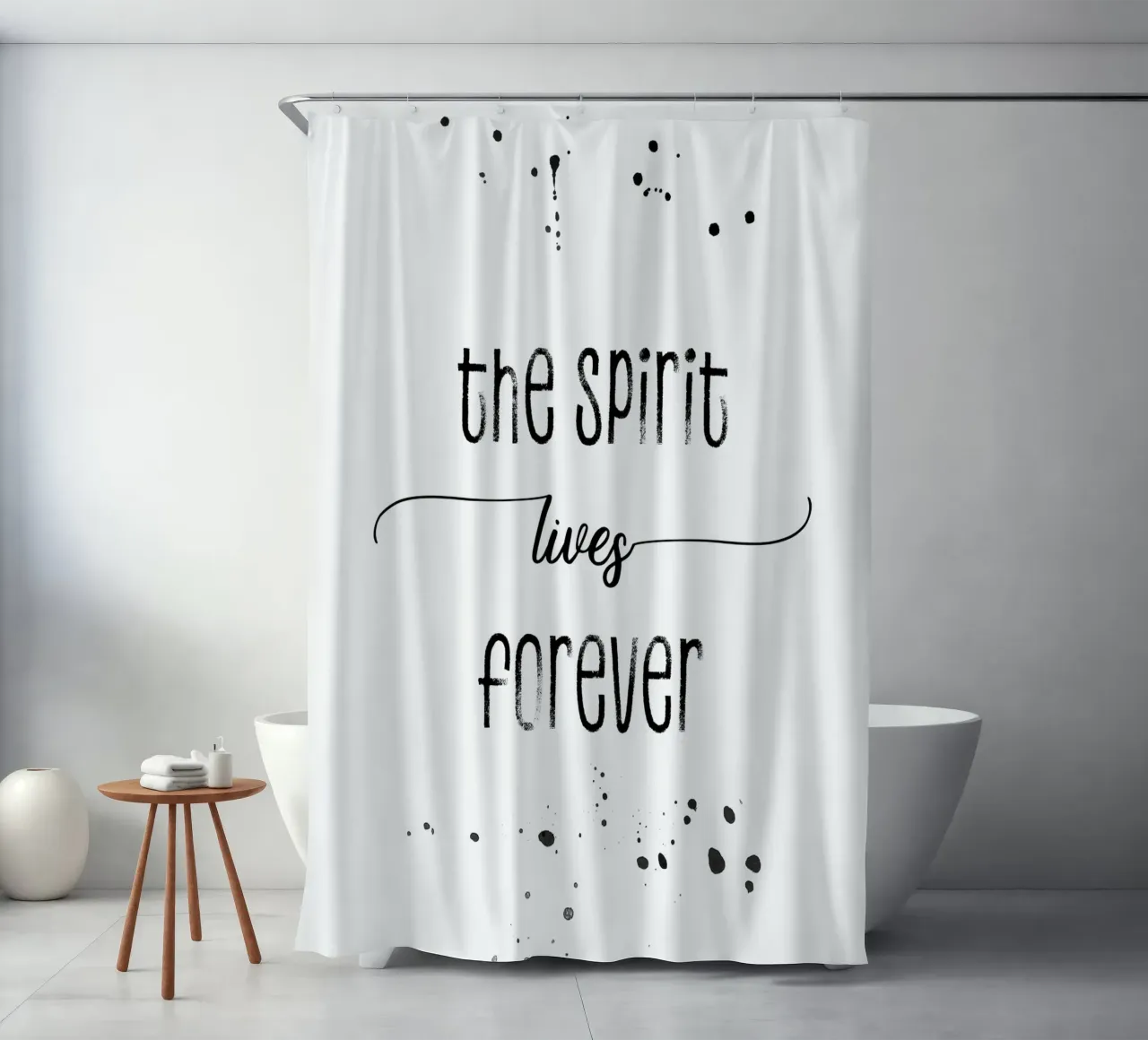 TEXT ART The spirit lives forever rideau de douche de Melanie Viola