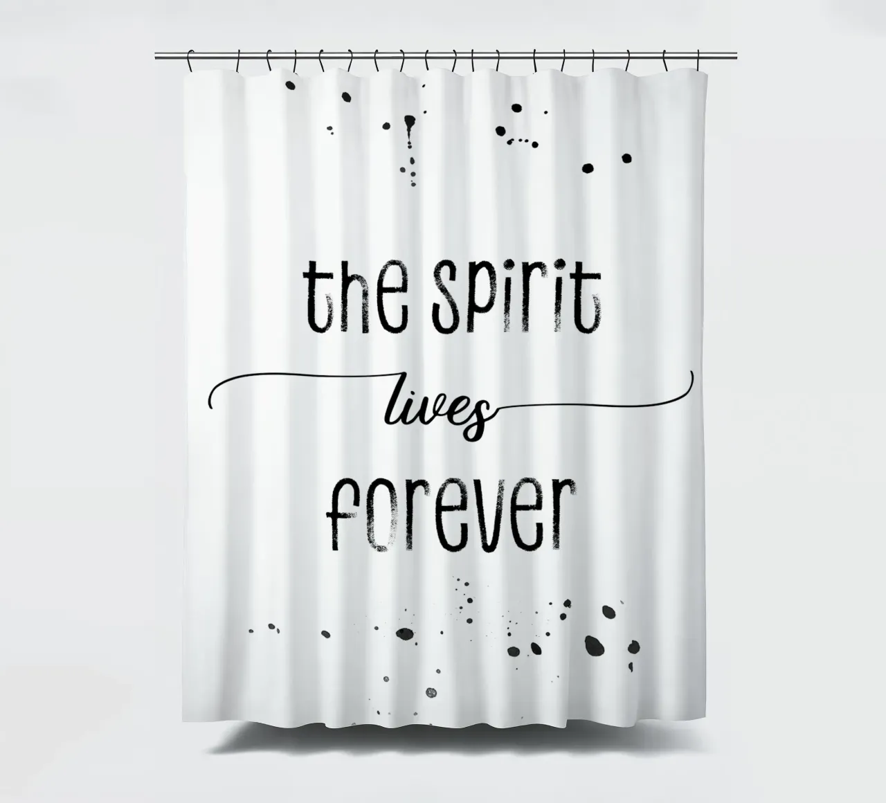 TEXT ART The spirit lives forever rideau de douche de Melanie Viola