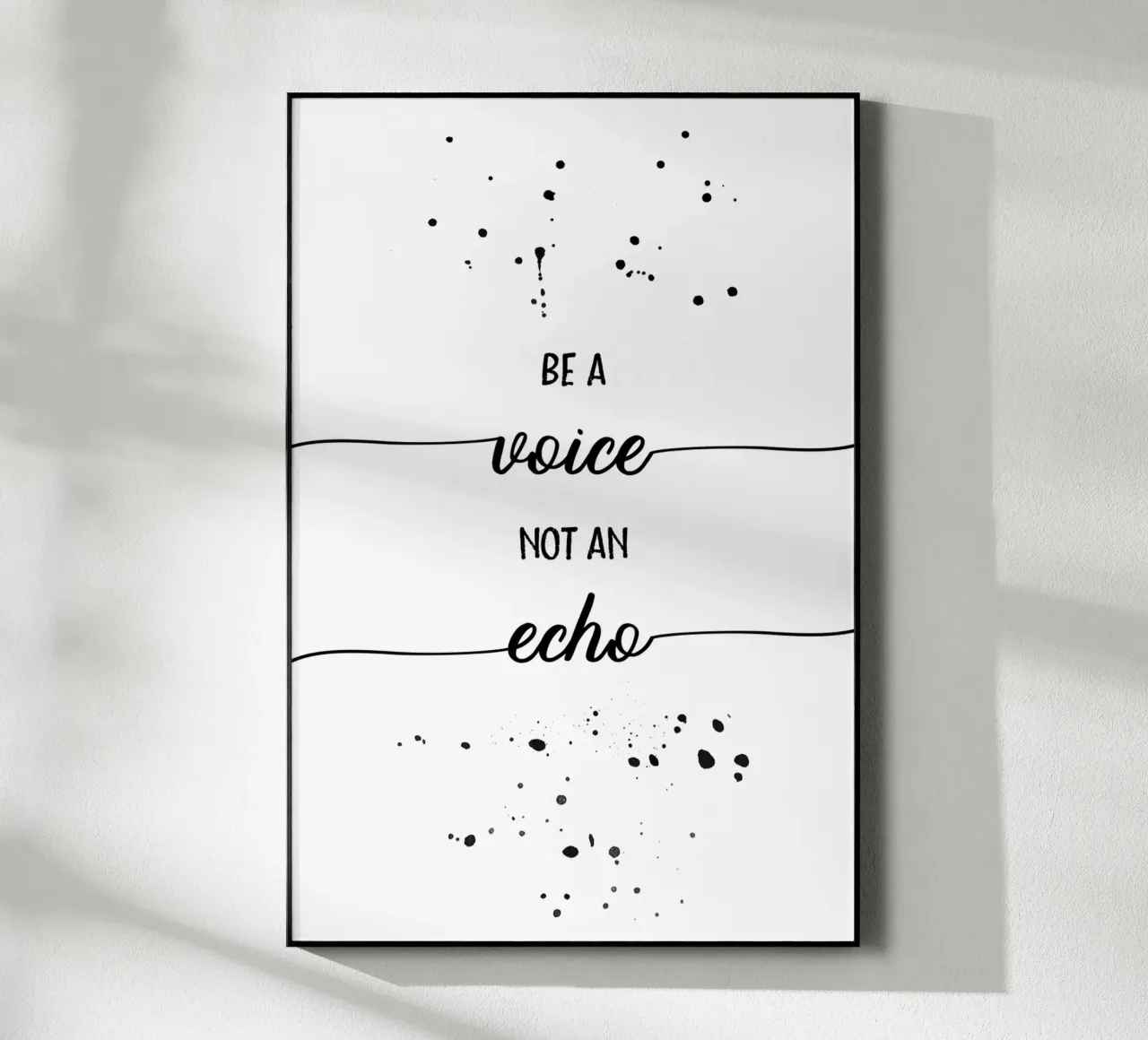 TEXT ART Be a voice not an echo plexiglass da Melanie Viola