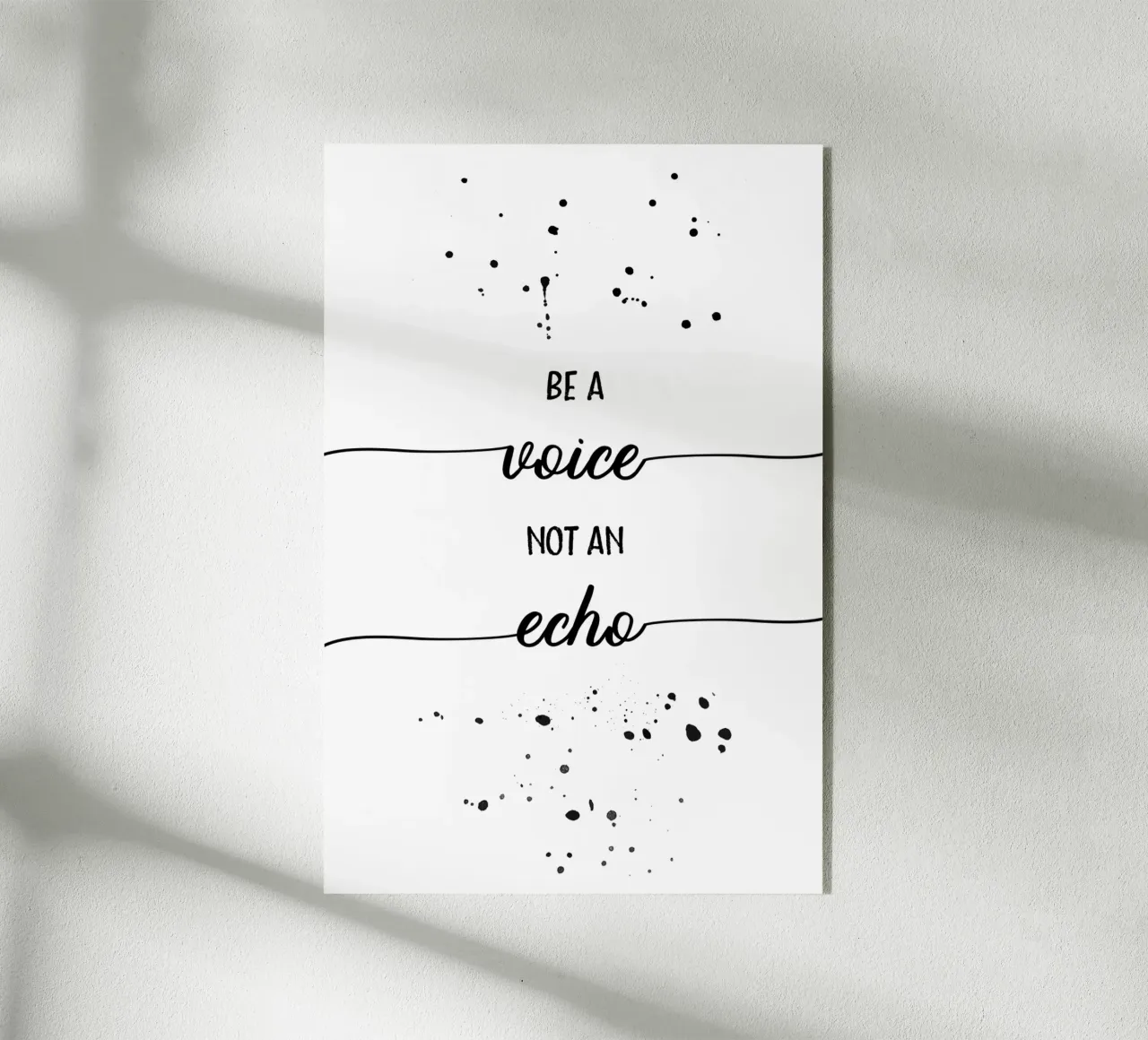 TEXT ART Be a voice not an echo plexiglass da Melanie Viola