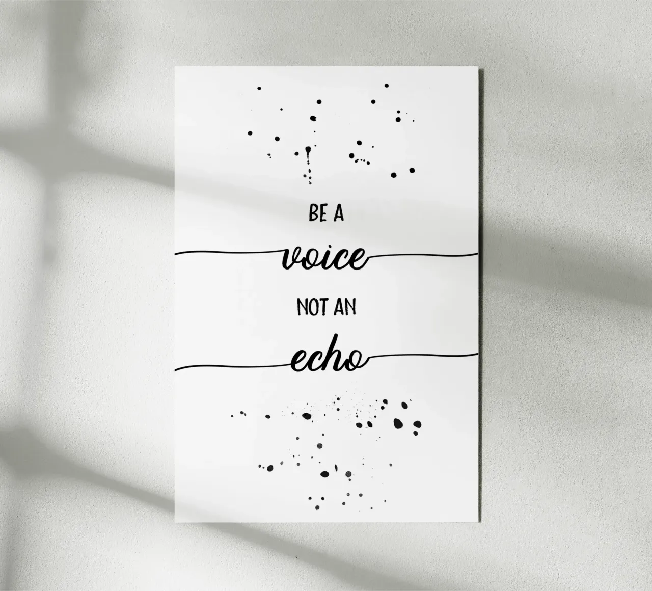 TEXT ART Be a voice not an echo alluminio dibond da Melanie Viola