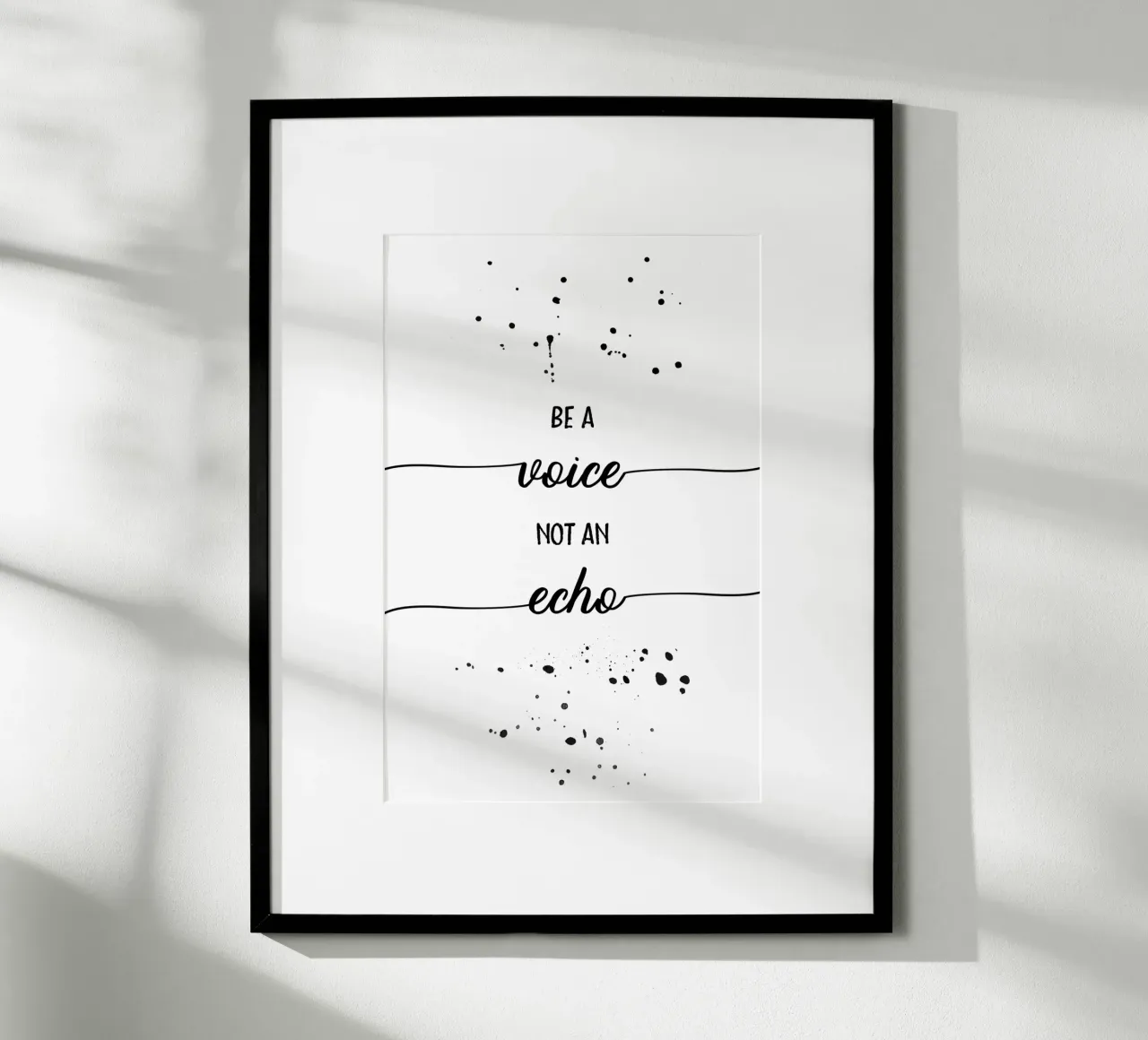 TEXT ART Be a voice not an echo poster da Melanie Viola