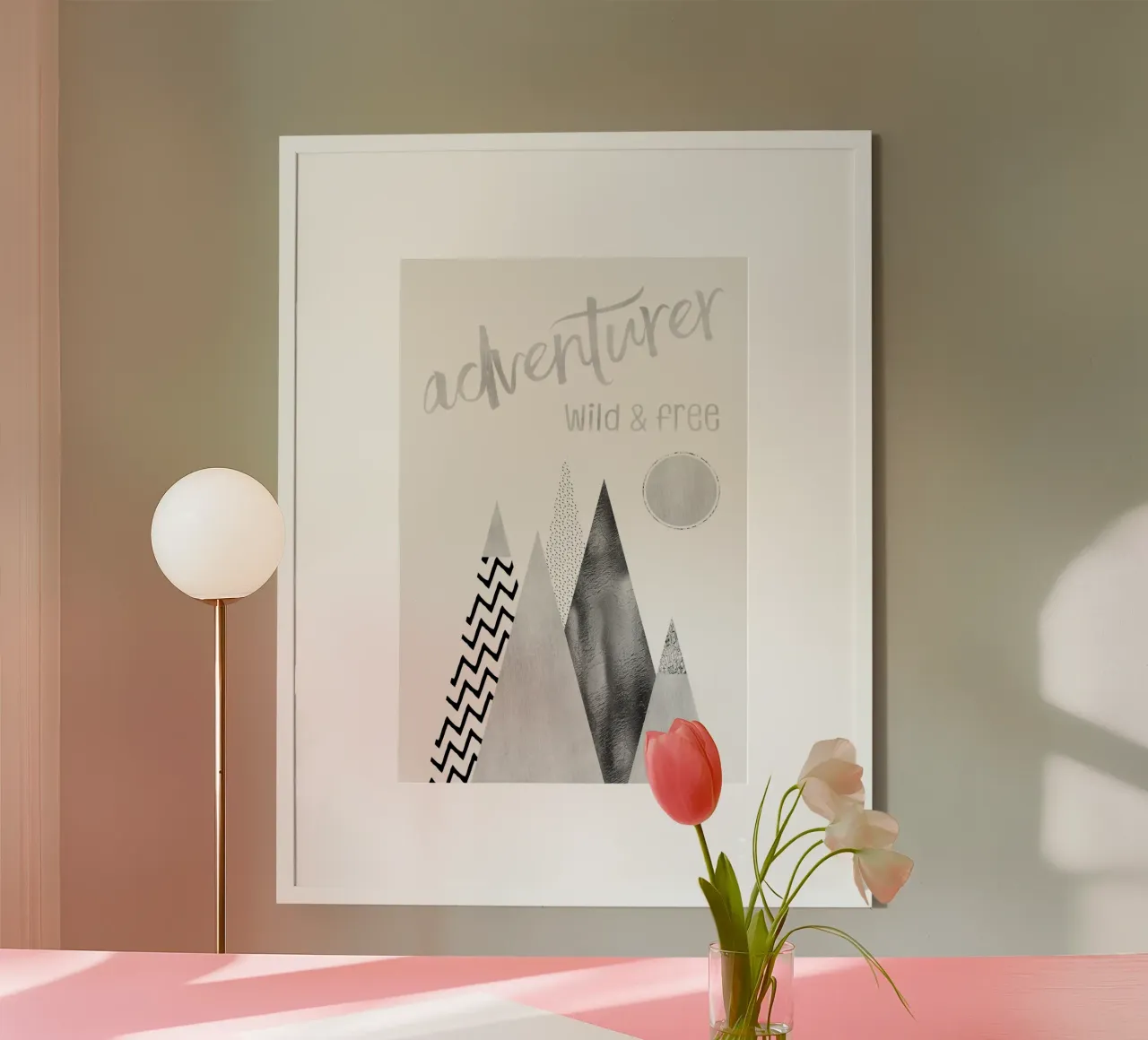 ARTE GRAFICA Avventuriero - Selvaggio e libero poster con telaio in plastica da Melanie Viola