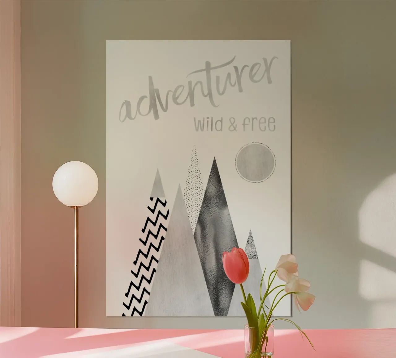 ARTE GRAFICA Avventuriero - Selvaggio e libero poster con telaio in plastica da Melanie Viola