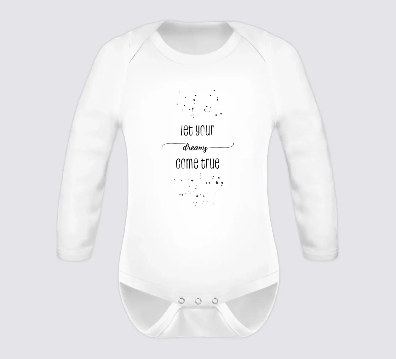 TEXT ART Let your dreams come true body neonato maniche lunghe da Melanie Viola