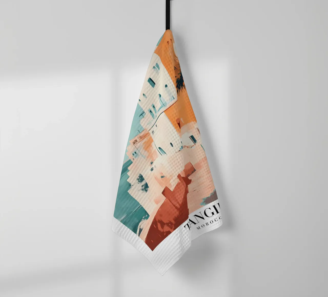 Tanger Maroc Vue côtière - Architecture méditerranéenne Pr torchon de homdeco