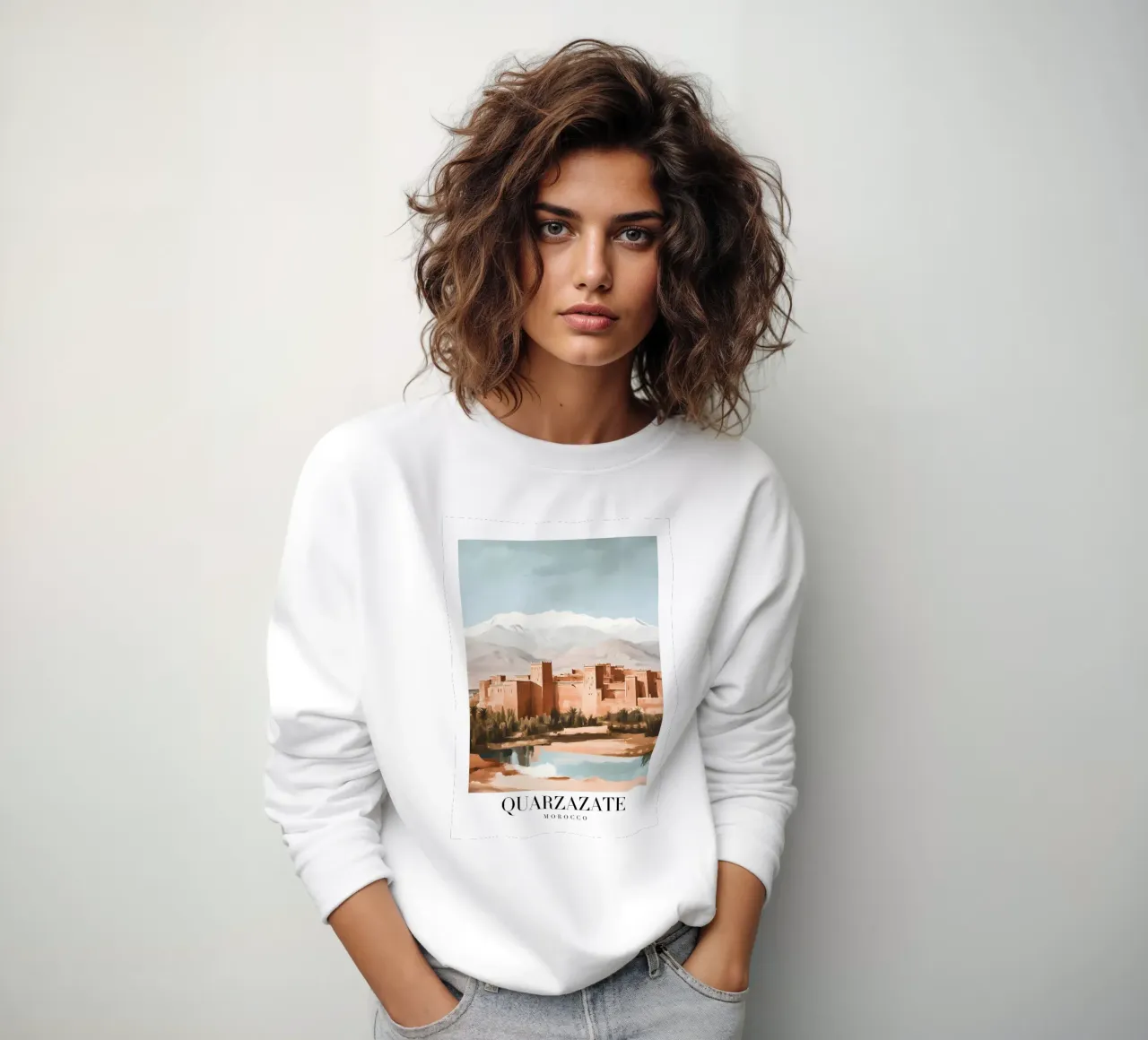 Ouarzazate Marruecos Kasbah View - Atlas Mountains Art Print sudadera de homdeco