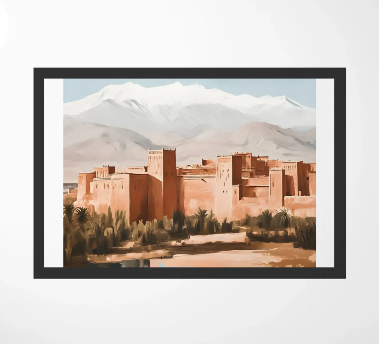 Ouarzazate Marruecos Kasbah View - Atlas Mountains Art Print felpudo de homdeco