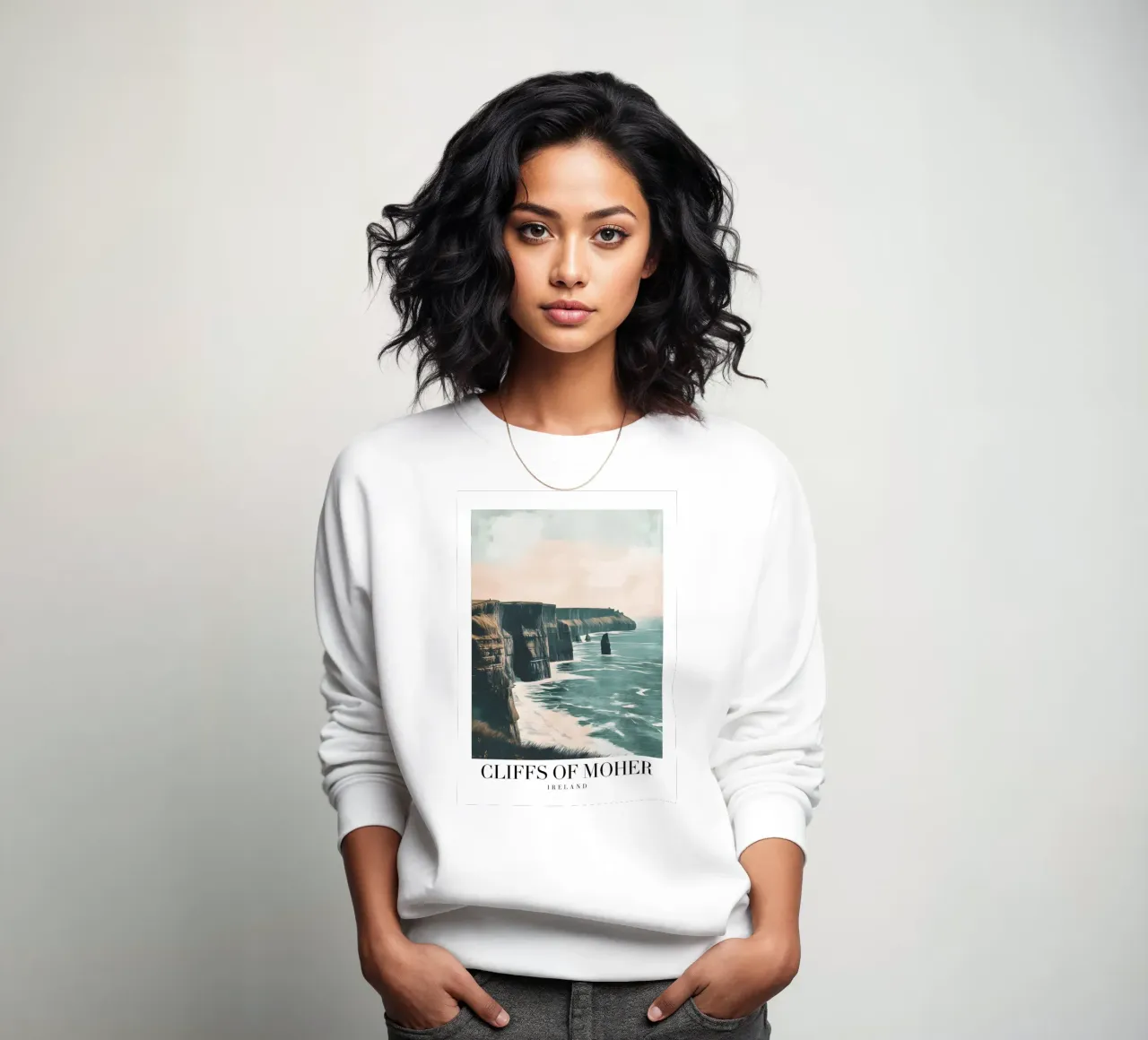 Cliffs of Moher Ierland - Kunstdruk van kustlandschap sweatshirt van homdeco