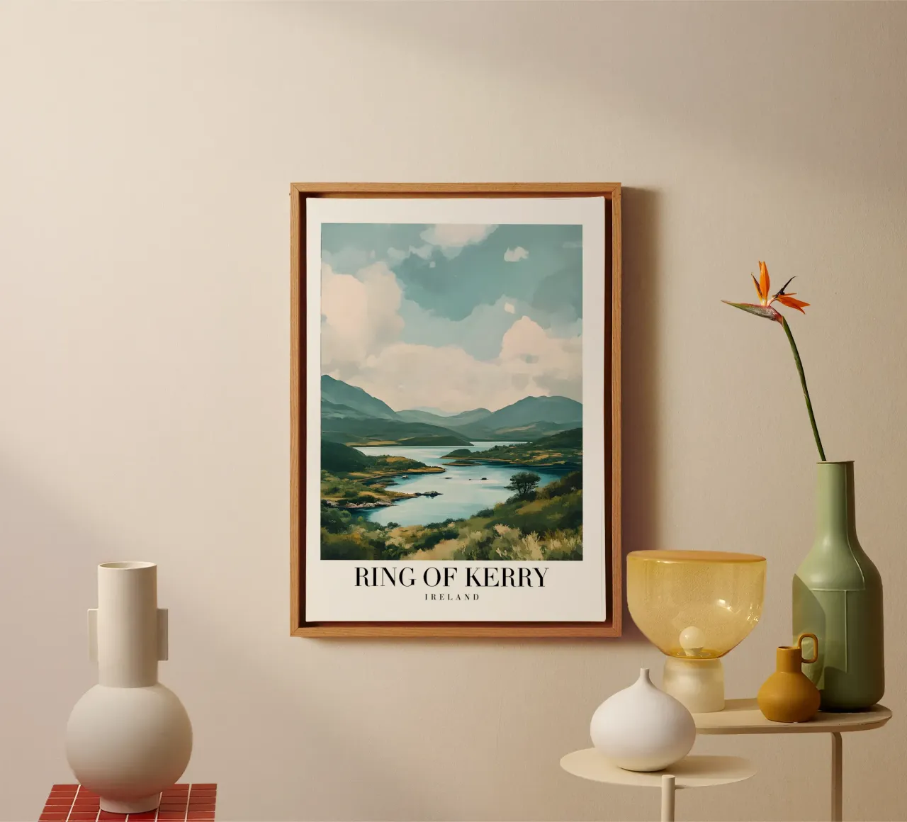 Ring of Kerry Ireland - Panoramic Lakes & Mountains Print canvas with Floater frame by homdeco
