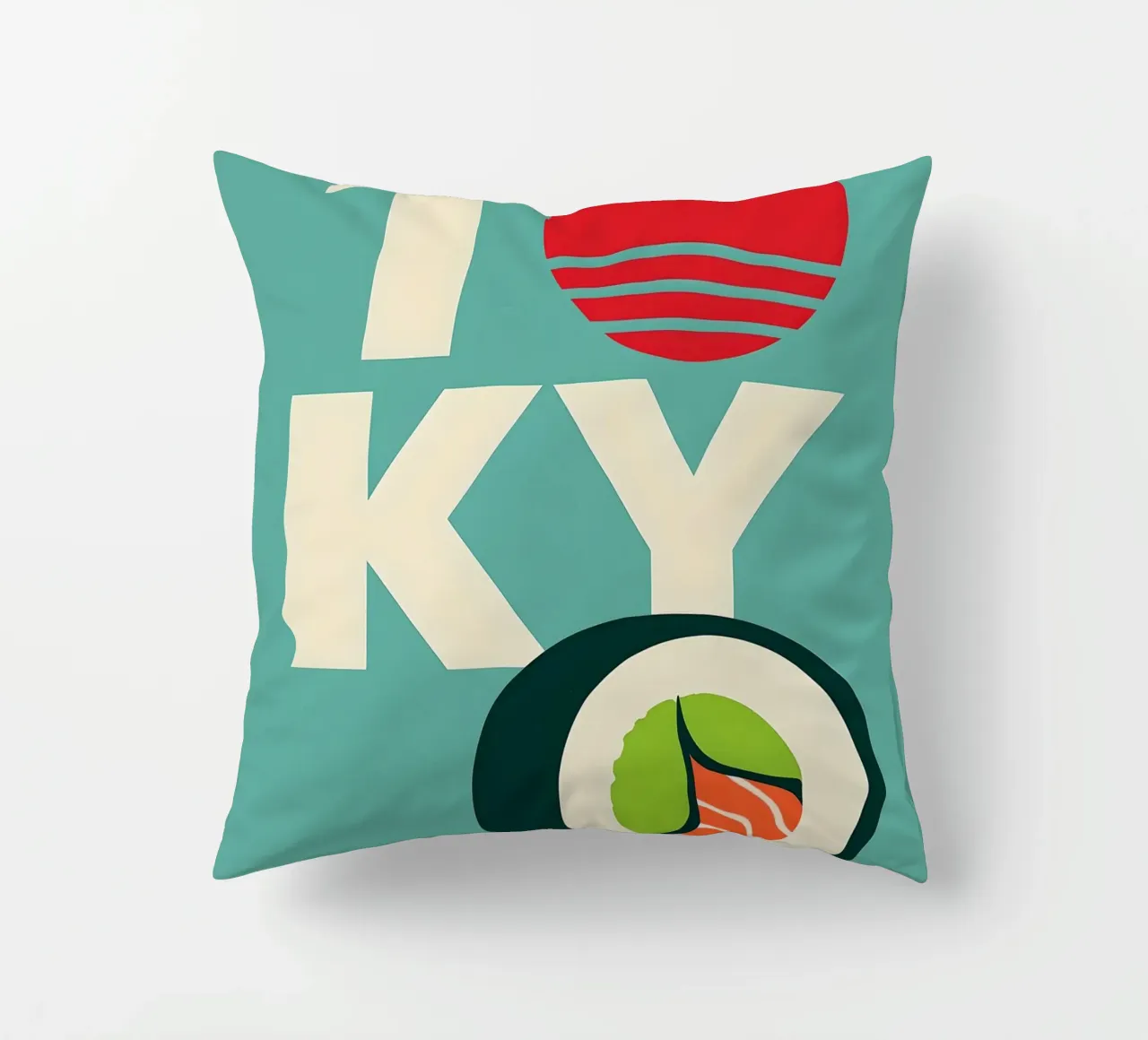 Tokyo Sushi Minimalist Art decorative cushion by 🥝 KIWI STORE