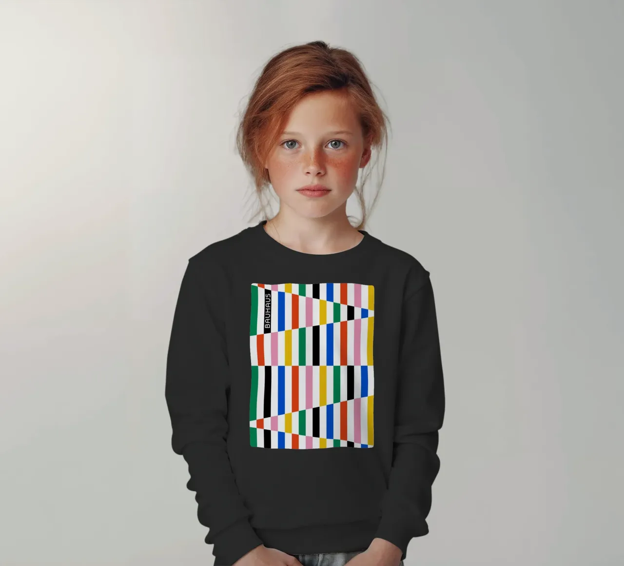 Modello di linea Bauhaus - Design grafico colorato felpa bambino da Studio Vibe