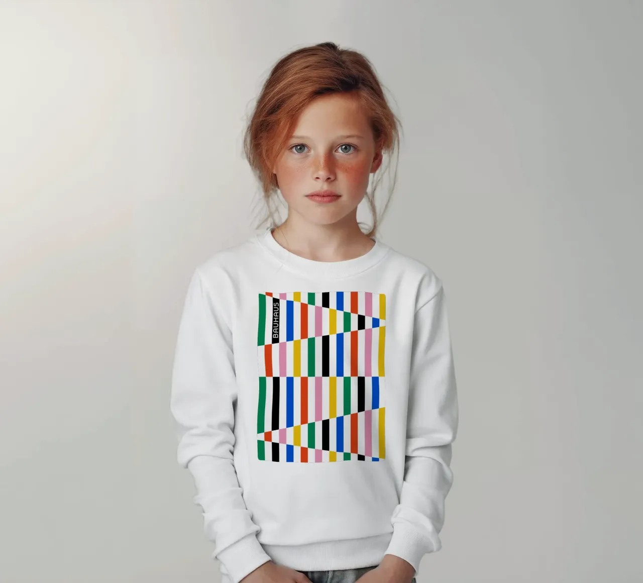 Modello di linea Bauhaus - Design grafico colorato felpa bambino da Studio Vibe