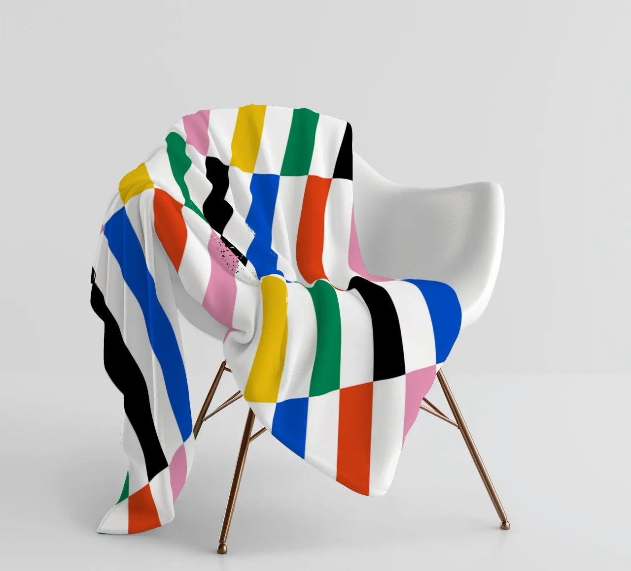 Modello di linea Bauhaus - Design grafico colorato coperta in pile da Studio Vibe