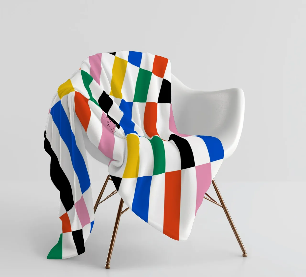 Modello di linea Bauhaus - Design grafico colorato coperta in pile da Studio Vibe