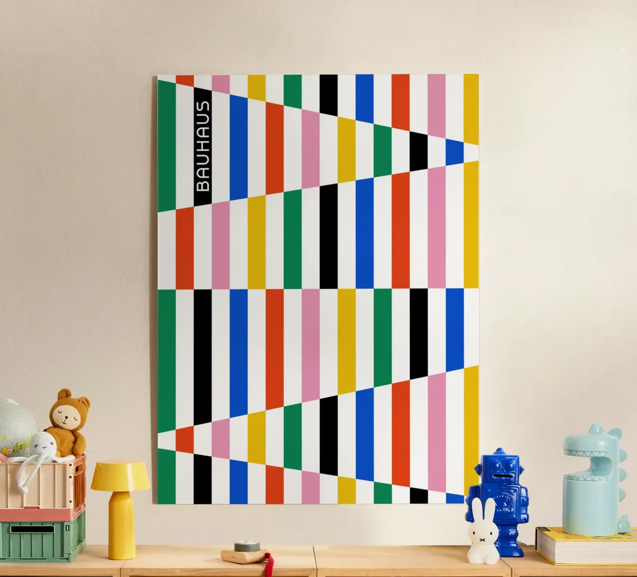 Modello di linea Bauhaus - Design grafico colorato plexiglass da Studio Vibe