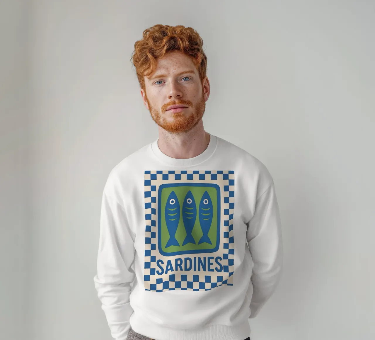 Sardines Retro Art felpa da 🥝 KIWI STORE