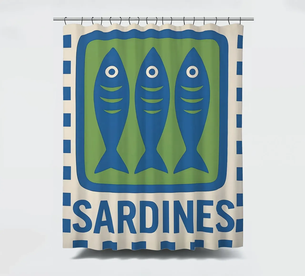 Sardines Retro Art tenda da doccia da 🥝 KIWI STORE