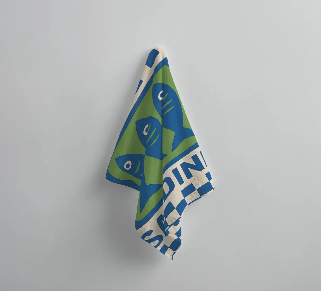Sardines Retro Art asciugamano da bagno da 🥝 KIWI STORE