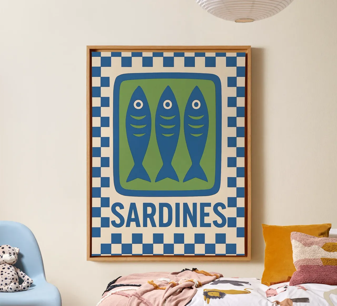 Sardines Retro Art tela con Cornice a cassetta da 🥝 KIWI STORE