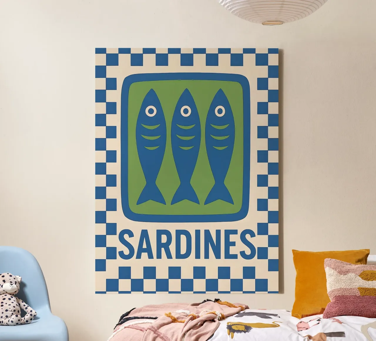 Sardines Retro Art tela con Cornice a cassetta da 🥝 KIWI STORE
