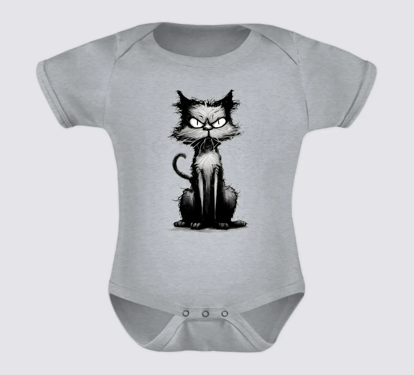 Knorrige kat babyrompertje korte mouwen van erdengut