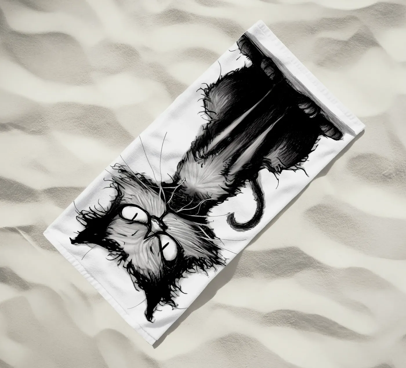 Grumpy Cat strandhanddoek van erdengut