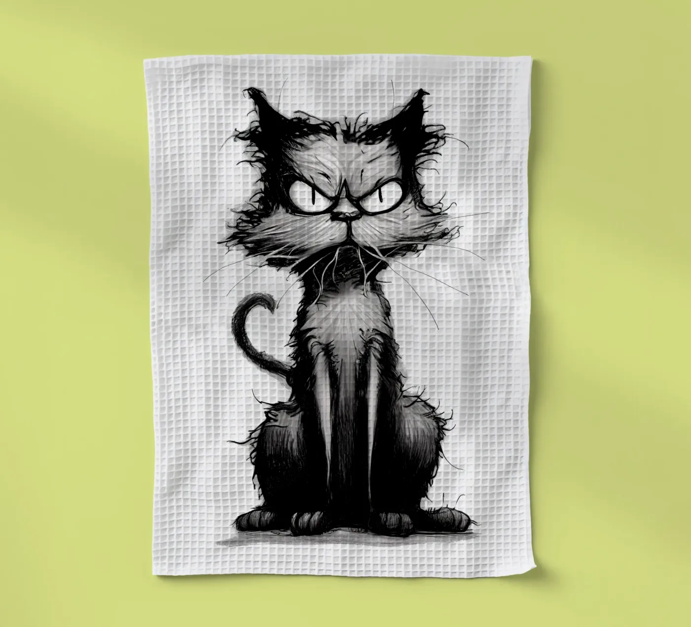 Gatto brontolone canovaccio da cucina da erdengut