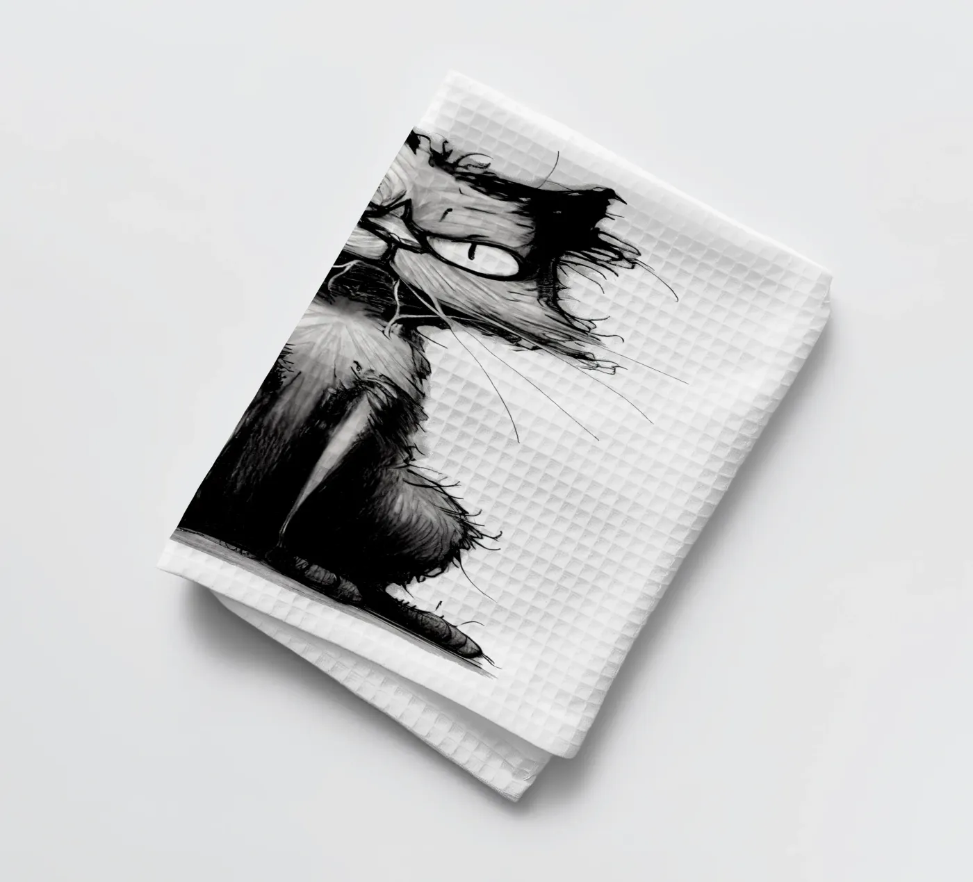 Gatto brontolone canovaccio da cucina da erdengut