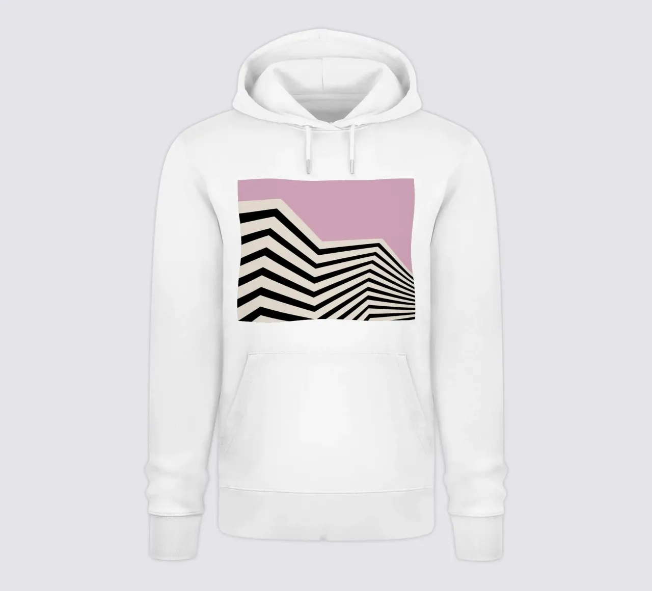Bauhaus Linee a zig zag - Grafica rosa e nera felpa con cappuccio da Studio Vibe