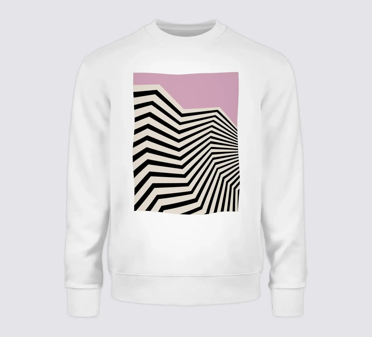 Bauhaus Linee a zig zag - Grafica rosa e nera felpa da Studio Vibe