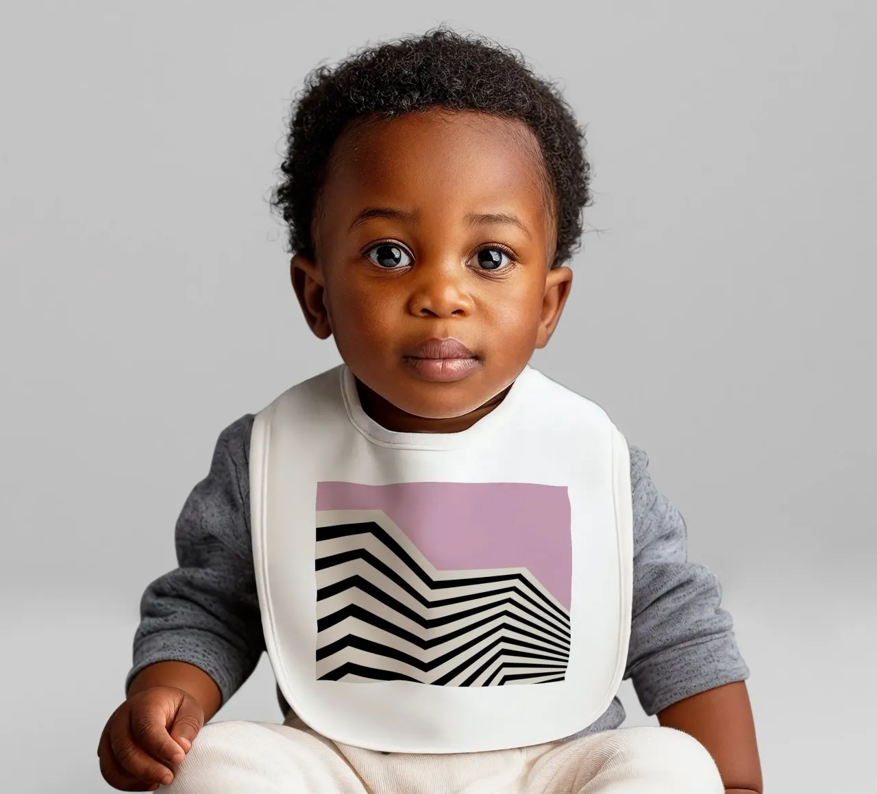 Bauhaus Linee a zig zag - Grafica rosa e nera bavaglino da Studio Vibe