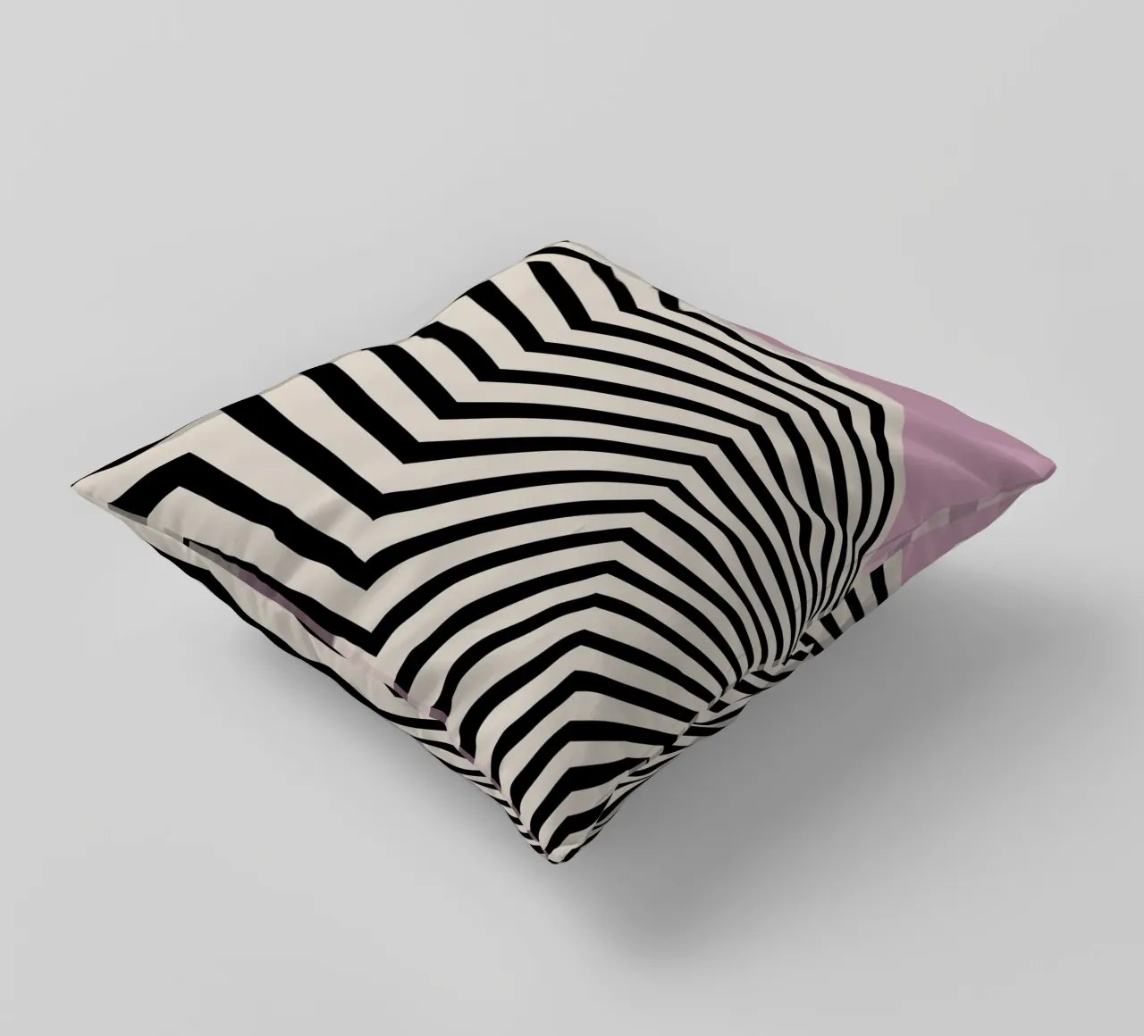 Bauhaus Linee a zig zag - Grafica rosa e nera cuscino da Studio Vibe