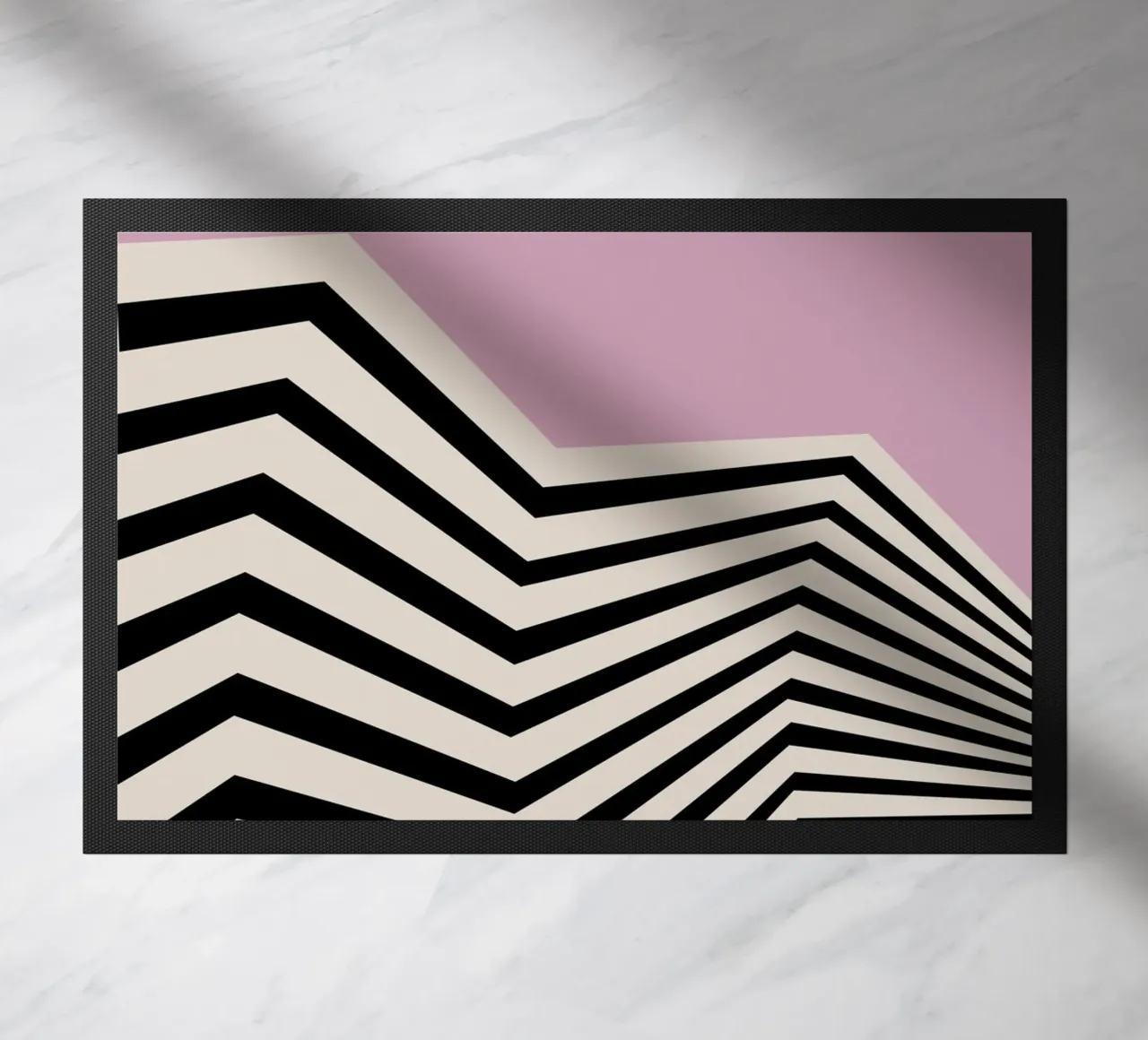 Bauhaus Linee a zig zag - Grafica rosa e nera zerbino da Studio Vibe