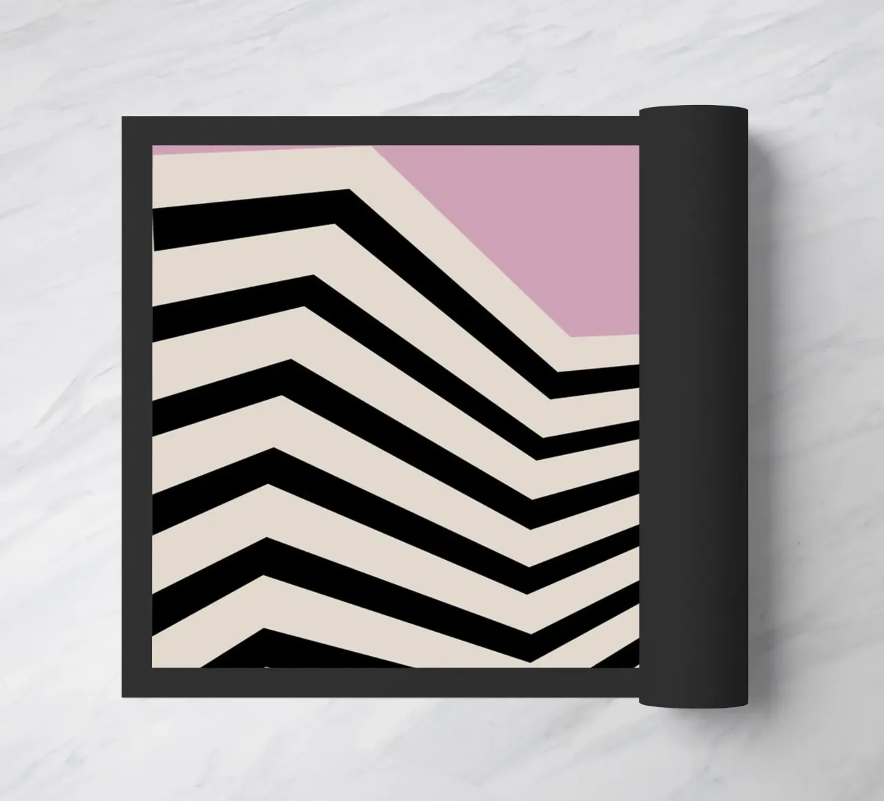 Bauhaus Linee a zig zag - Grafica rosa e nera zerbino da Studio Vibe