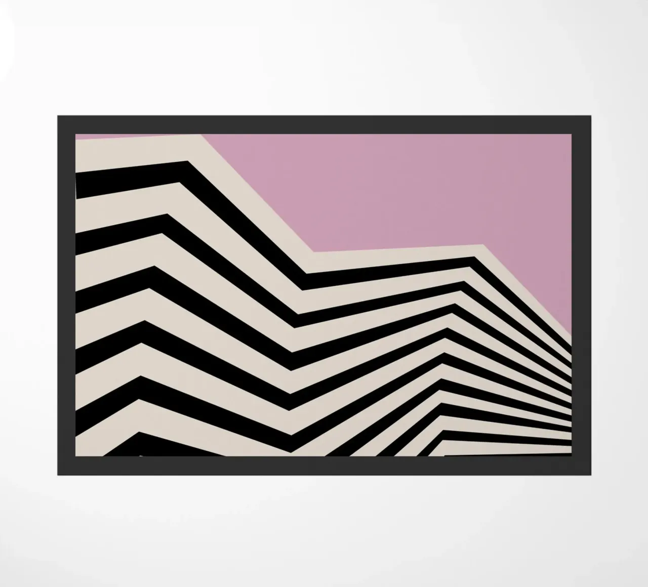 Bauhaus Linee a zig zag - Grafica rosa e nera zerbino da Studio Vibe