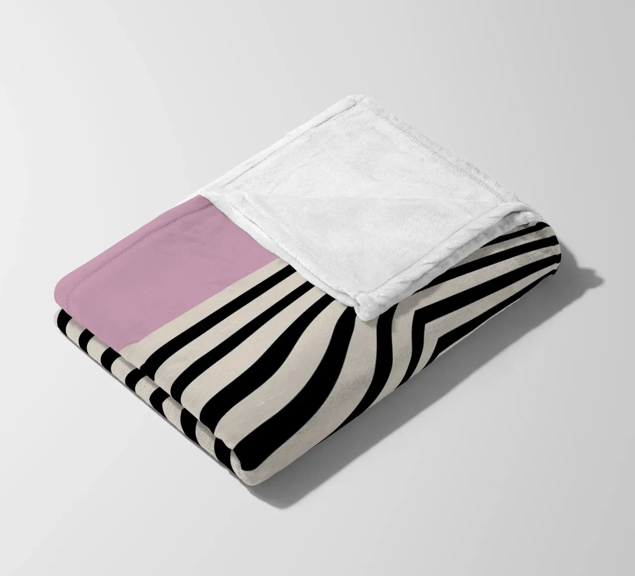 Bauhaus Linee a zig zag - Grafica rosa e nera coperta in pile da Studio Vibe