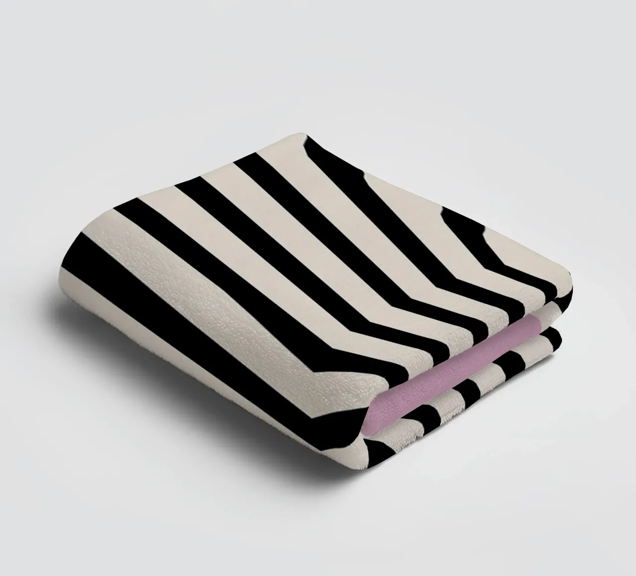 Bauhaus Linee a zig zag - Grafica rosa e nera asciugamano da bagno da Studio Vibe