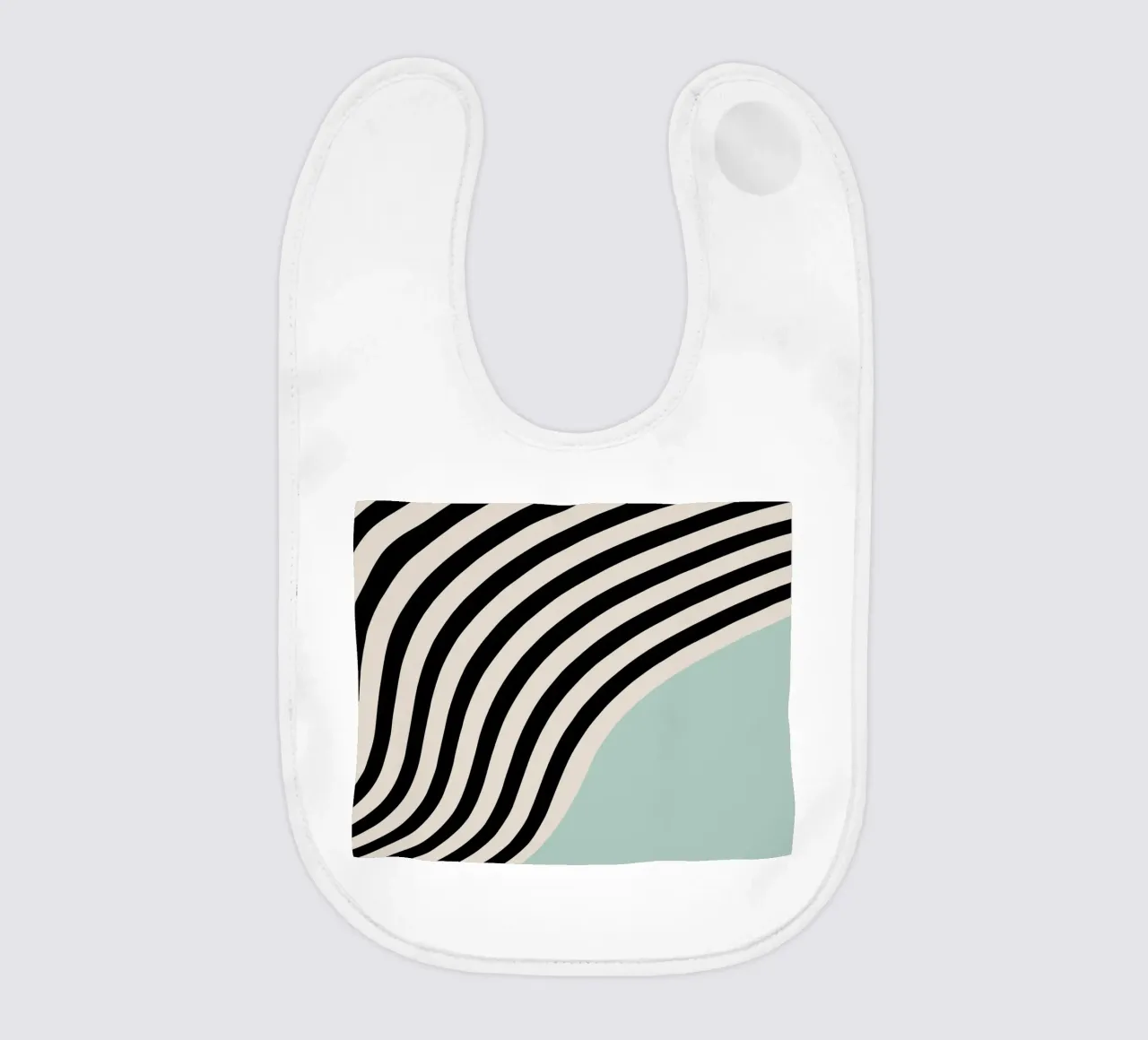 Linee ondulate Bauhaus - Nero Menta Moderno bavaglino da Studio Vibe