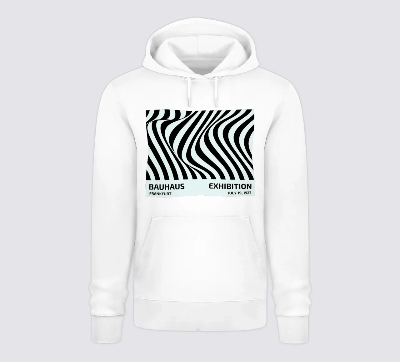 Bauhaus Waves | Poster astratto in bianco e nero felpa con cappuccio da Studio Vibe